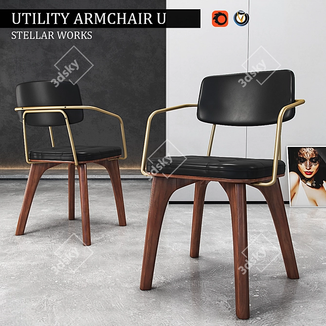 Versatile Utility Armchair 3D model image 1