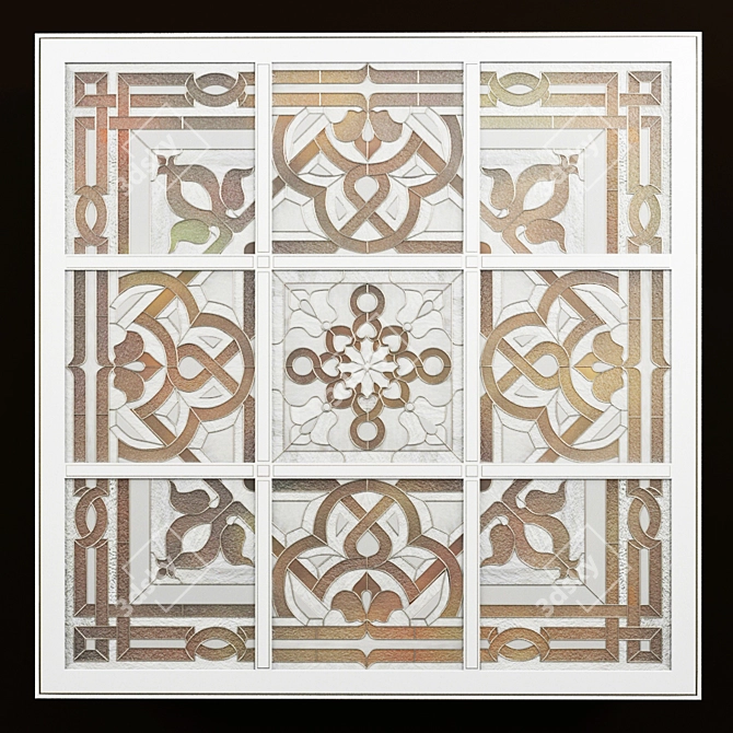 Artistic Stained Glass Window 3D model image 2