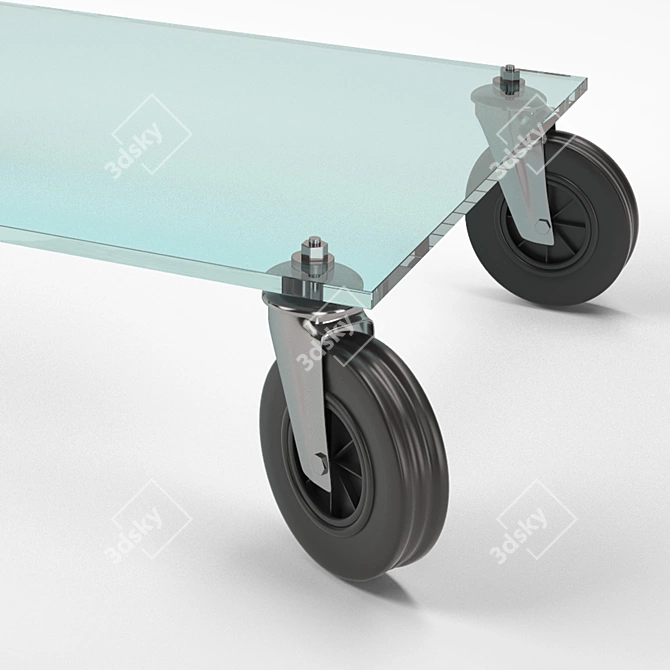  Modern Rolling Sofa Table: Gae Aulenti 3D model image 3