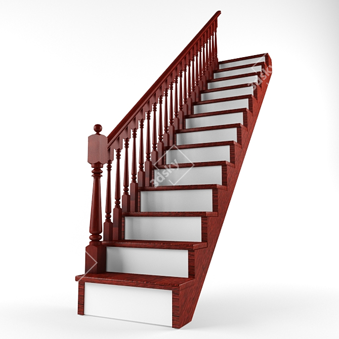 Classic Staircase: Timeless Elegance 3D model image 1