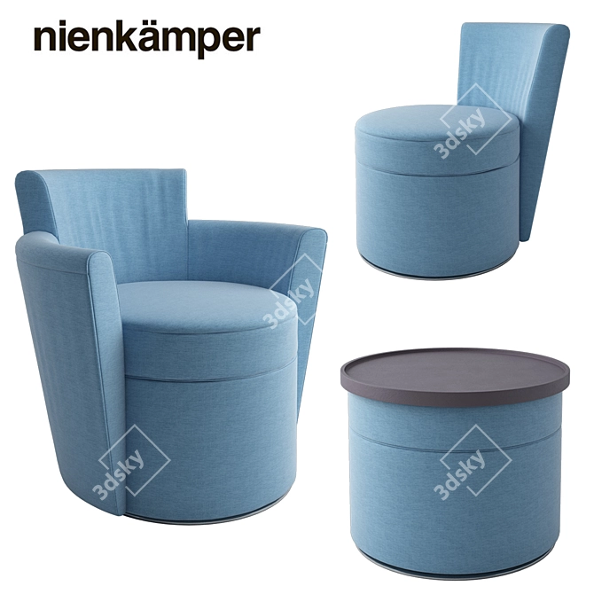 Nienkamper Chair Set: Stylish and Functional 3D model image 1