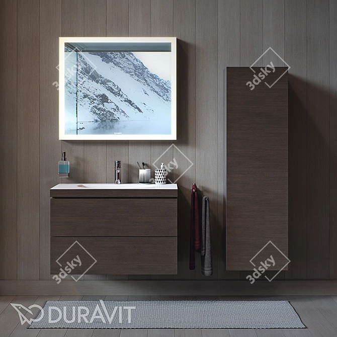 DURAVIT L-CUBE C-BONDED: Sleek & Functional Bathroom Furniture 3D model image 1