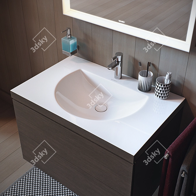 DURAVIT L-CUBE C-BONDED: Sleek & Functional Bathroom Furniture 3D model image 2