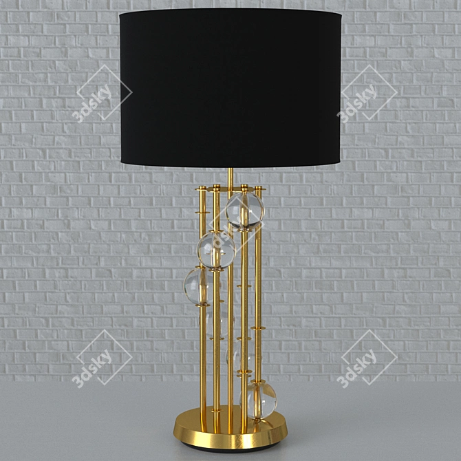 Modern Style Gold Metal and Glass Lamp 3D model image 1