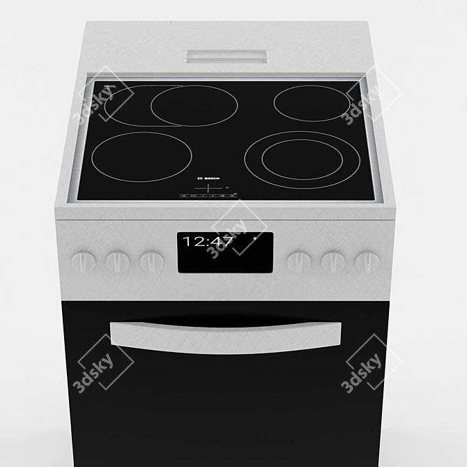 Elestove: Ceramic Kitchen Cooktop with 4 Hi-Light Burners 3D model image 2