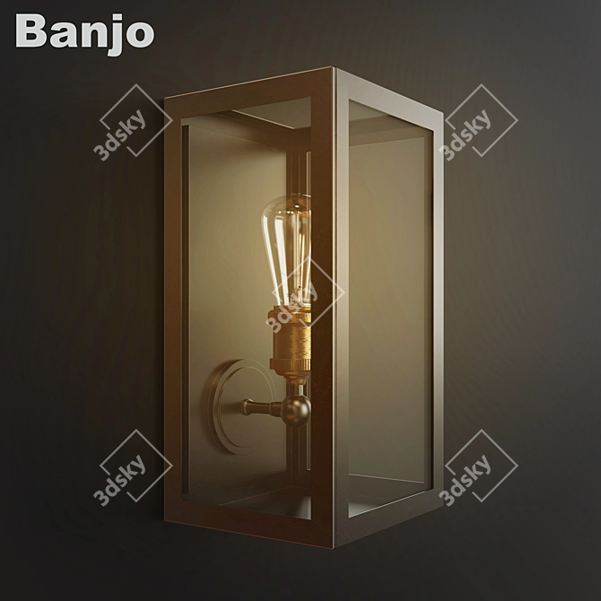 Elegant Banjo Wall Sconce 3D model image 1