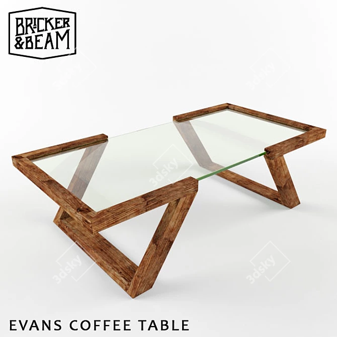 Elegant Floating Glass Coffee Table 3D model image 2