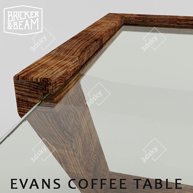 Elegant Floating Glass Coffee Table 3D model image 3