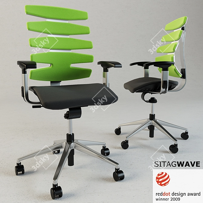 Wave Armchairs by SITAG: Sleek and Comfortable 3D model image 1