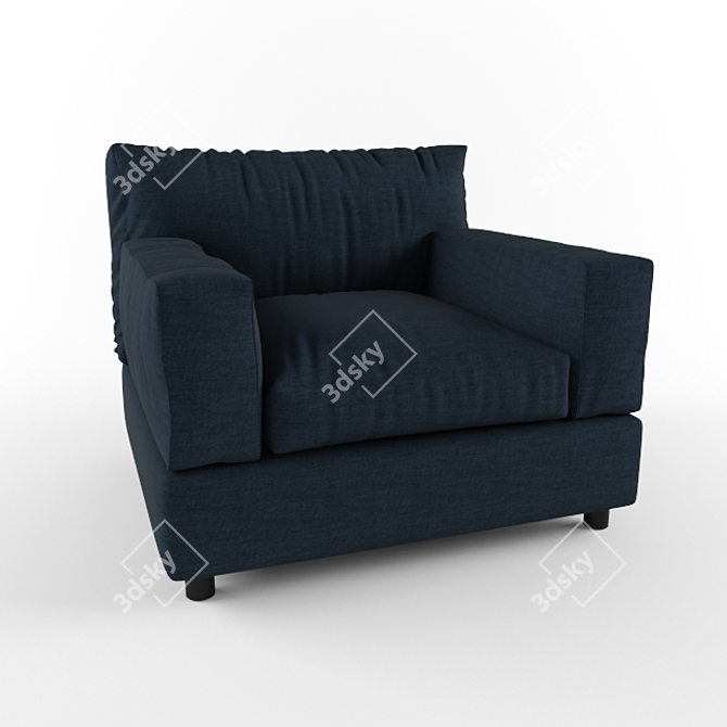 Zarco Rossi Wooden Armchair 3D model image 1