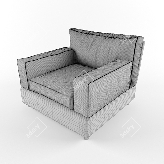 Zarco Rossi Wooden Armchair 3D model image 3