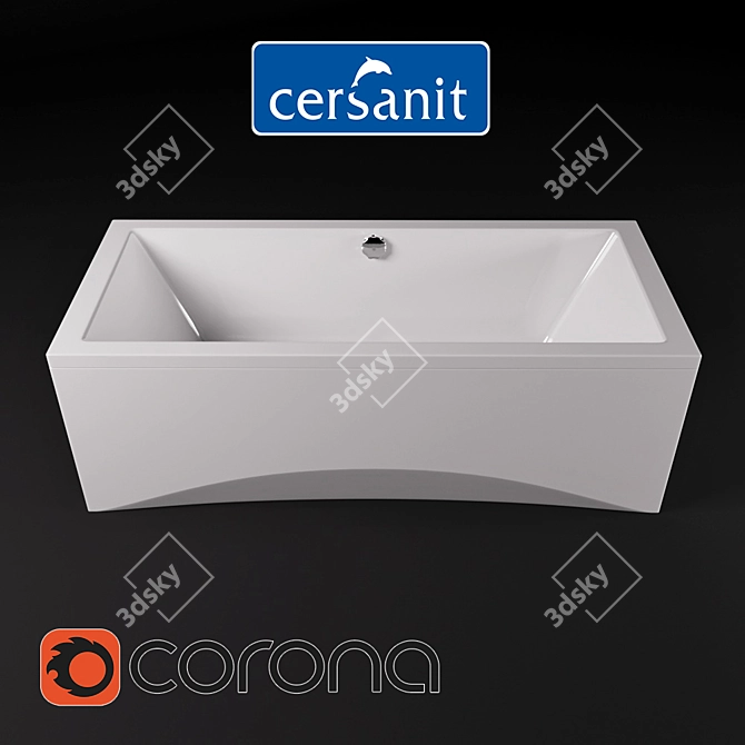 Spacious Intro Rectangular Bath 3D model image 1