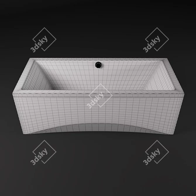 Spacious Intro Rectangular Bath 3D model image 2