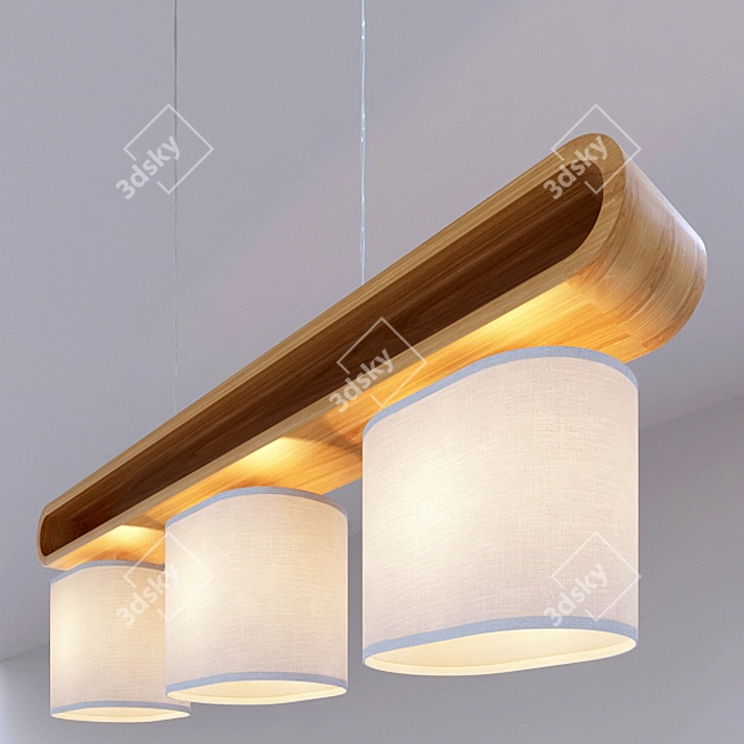 Elegant Lussole Nulvi Hanging Chandelier 3D model image 1