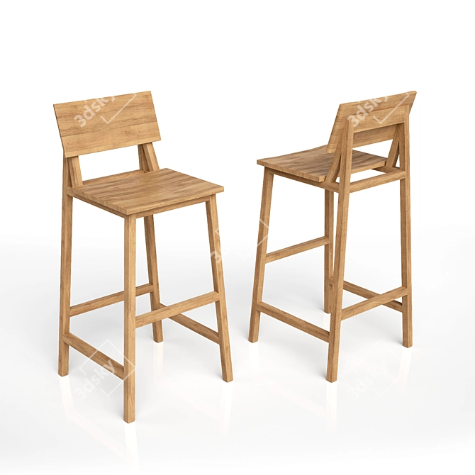 Modern N4 Bar Chair 3D model image 1
