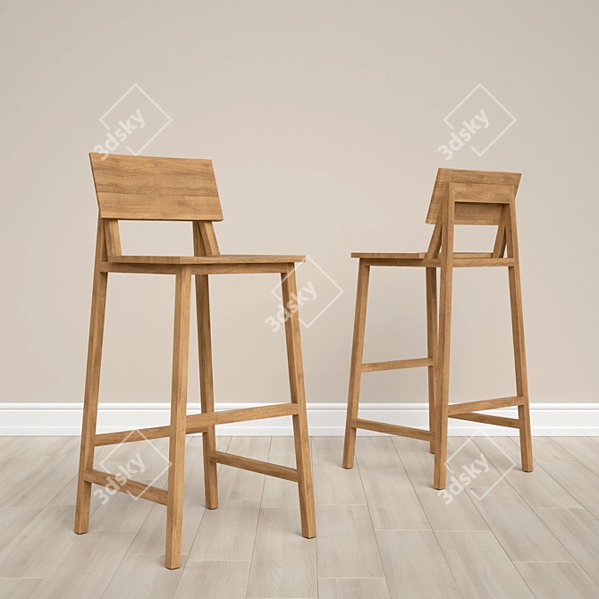 Modern N4 Bar Chair 3D model image 2