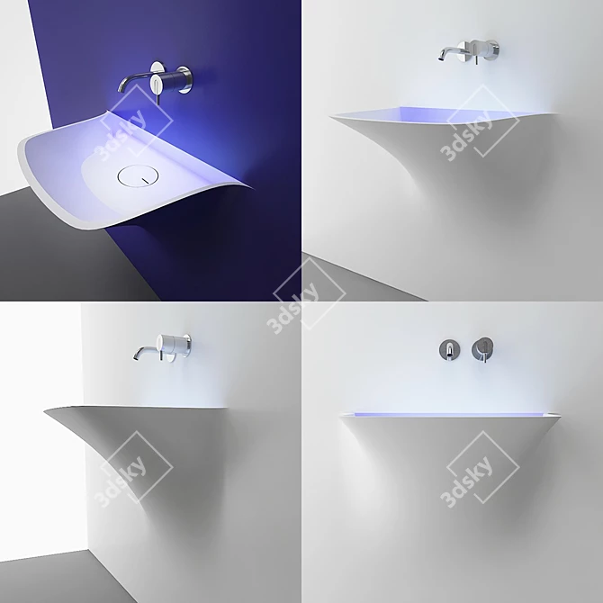 Antonio Lupi SOFFIO: Elegant LED-illuminated Inset Sink 3D model image 1