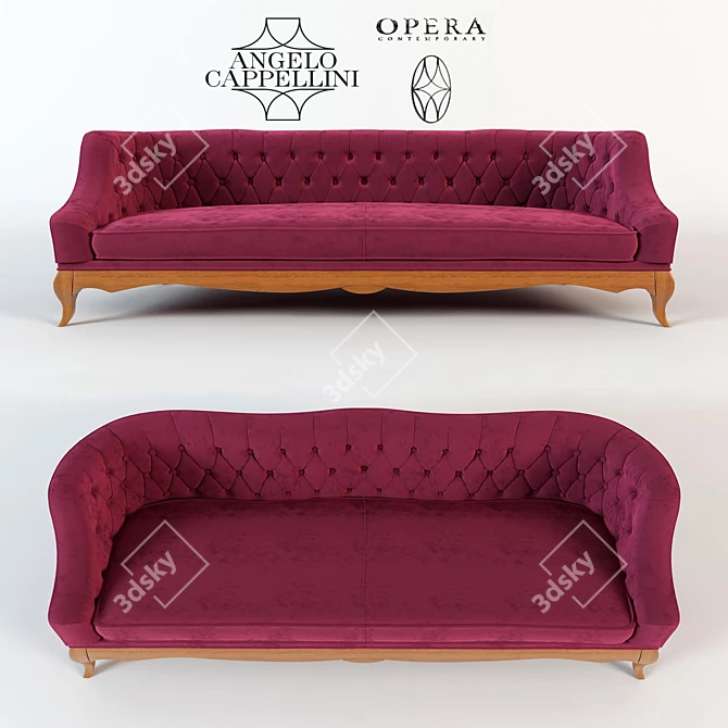 Elegant 200x81x70 Sofa Margherita 3D model image 1