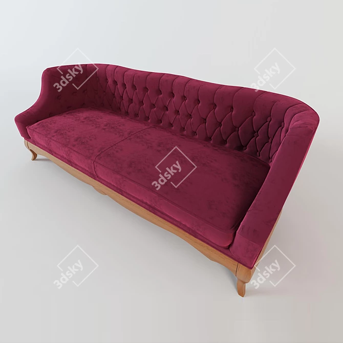 Elegant 200x81x70 Sofa Margherita 3D model image 2