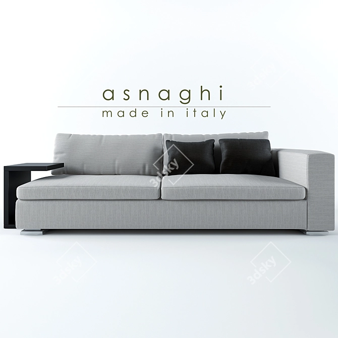 Asnaghi Modern Sofa: Spring Chic 3D model image 1