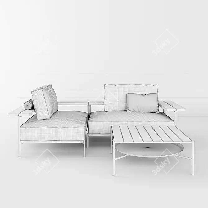 Gloster Tray Lounge Set 3D model image 2