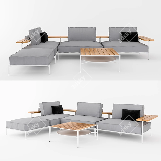 Gloster Tray Lounge C Set 3D model image 1