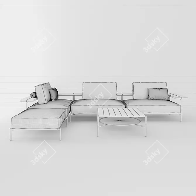 Gloster Tray Lounge C Set 3D model image 3