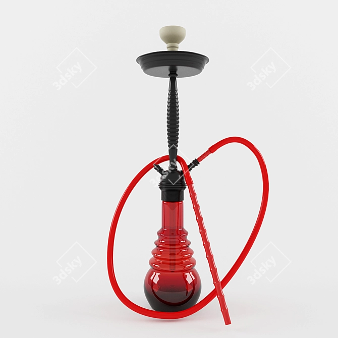 Modern Stylish AMY Hookah with White Clay Bowl 3D model image 1