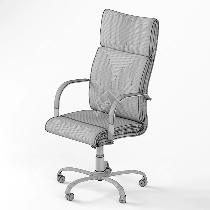 Executive Armchair London P Chrome 3D model image 3