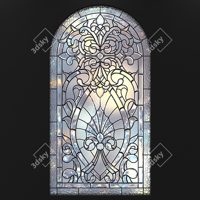 Elegant Arch Stained Glass 3D model image 1