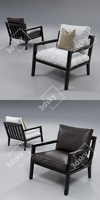 Furninova Karetta Leather Armchair - Elegant & Comfortable 3D model image 2