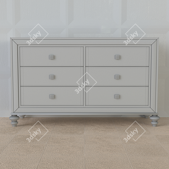 Galiano Chest: Art Deco-inspired, High-quality Material 3D model image 2