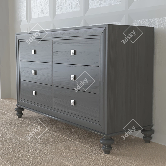 Galiano Chest: Art Deco-inspired, High-quality Material 3D model image 3