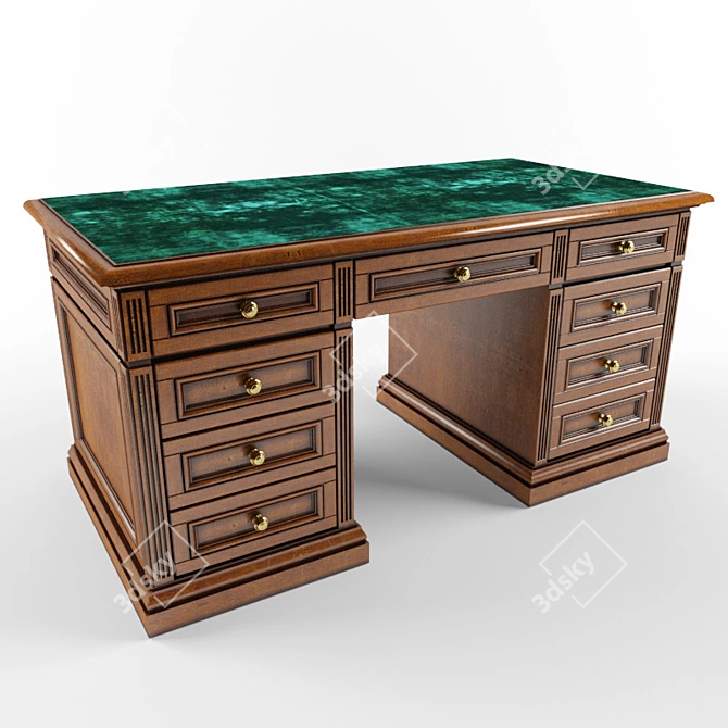 Modern Writing Desk 3D model image 1