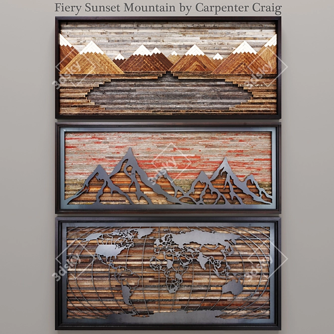 Fiery Mountains: Carpenter Craig's Masterpiece 3D model image 1