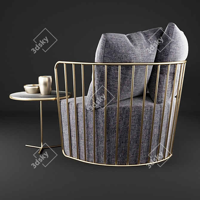 Phase Armchair: Brides Veil - Modern Comfort 3D model image 2