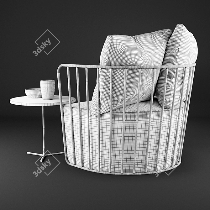 Phase Armchair: Brides Veil - Modern Comfort 3D model image 3