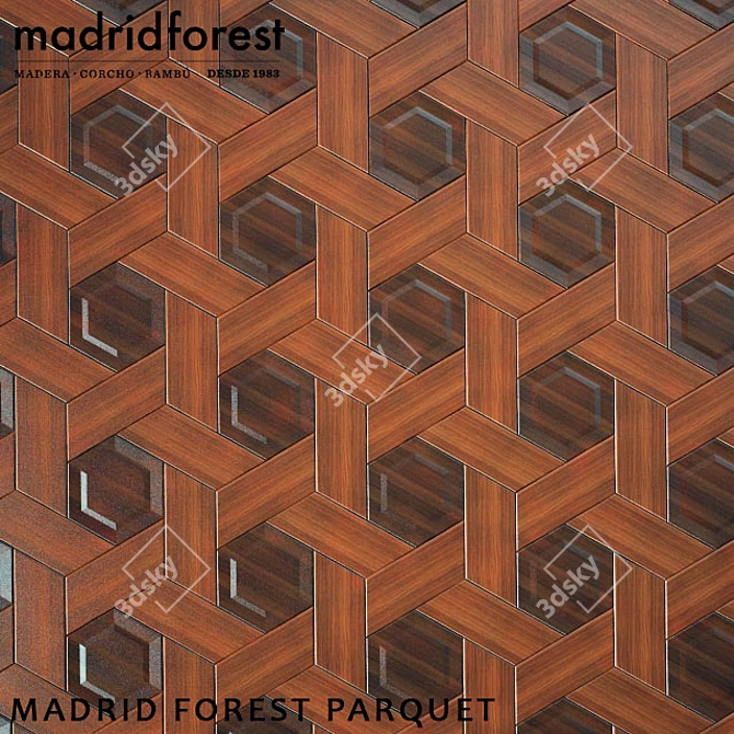 Natural Elegance: Madrid Parquet Tiles 3D model image 2