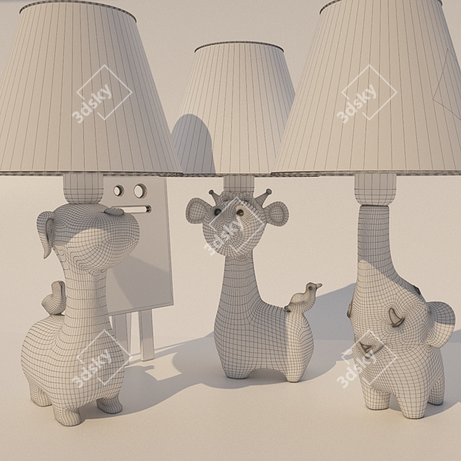 Playful Kids Table Lamps 3D model image 3