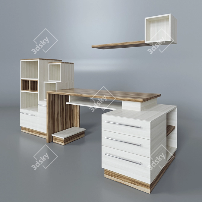 Dual-Tone Office Table 3D model image 1