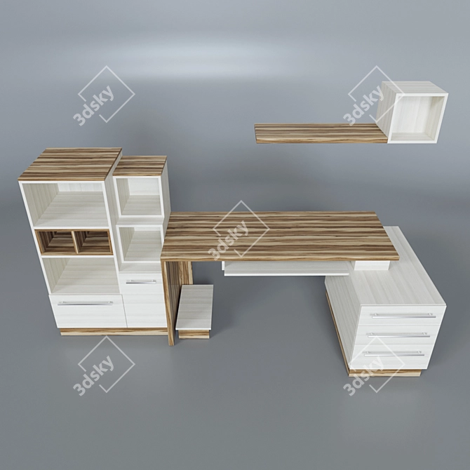 Dual-Tone Office Table 3D model image 2