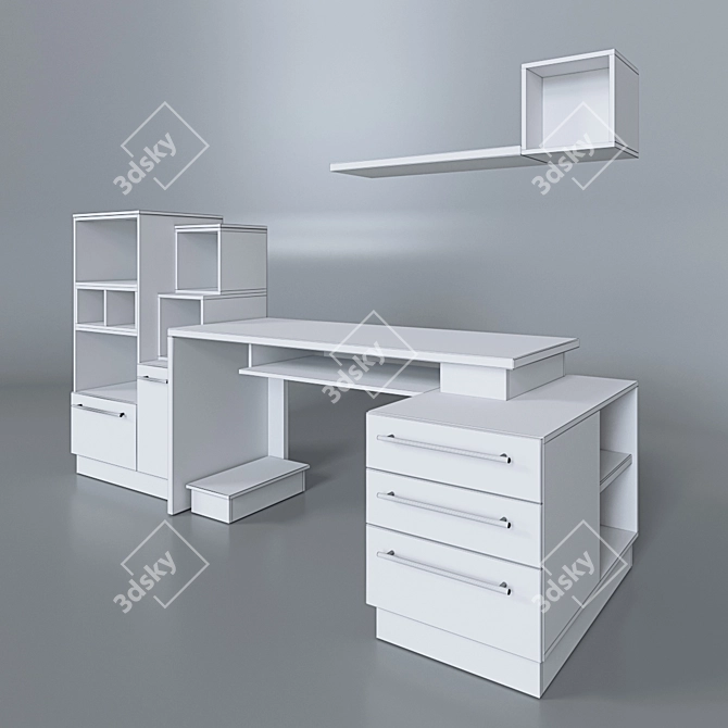 Dual-Tone Office Table 3D model image 3