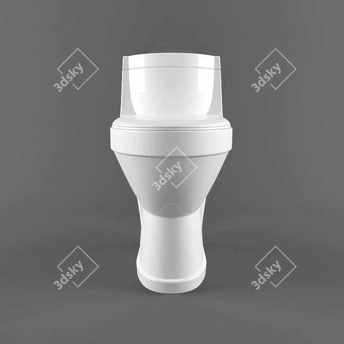 Sleek Flush Toilet Model 3D model image 2