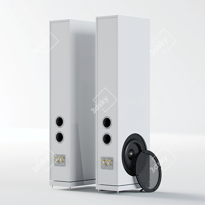 Title: Heco Aleva GT 1002 White: Immersive Floorstanding Speakers 3D model image 3