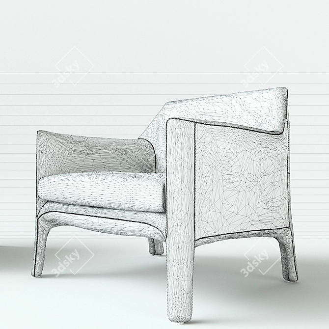 Cassina 415 Cab Sofa & Armchair Set 3D model image 3