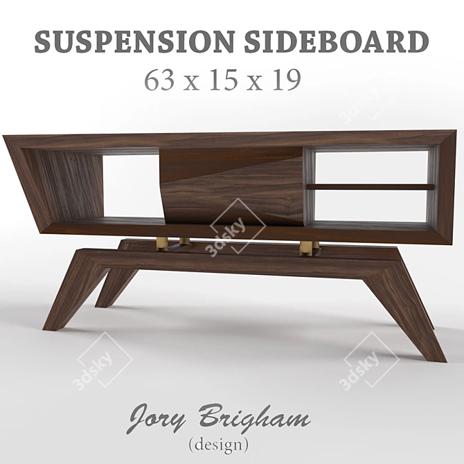 Modish Suspension Sideboard 3D model image 1
