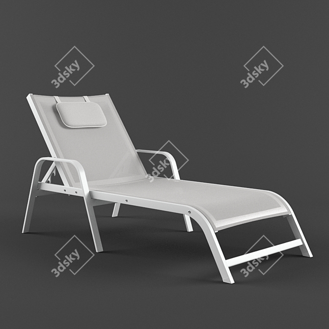 Riviera Stackable Reclining Sun Lounger 3D model image 1