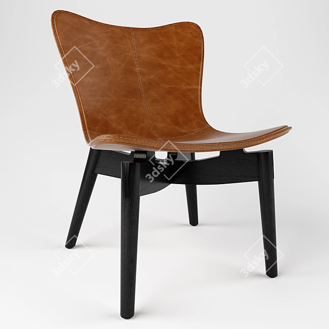 Sleek Shell Dining Chair 3D model image 1