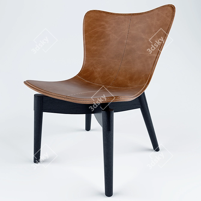 Sleek Shell Dining Chair 3D model image 2