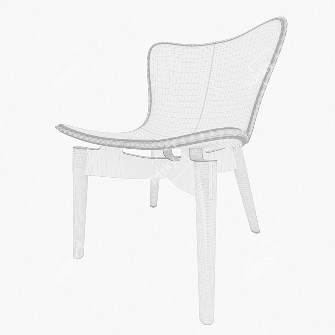 Sleek Shell Dining Chair 3D model image 3